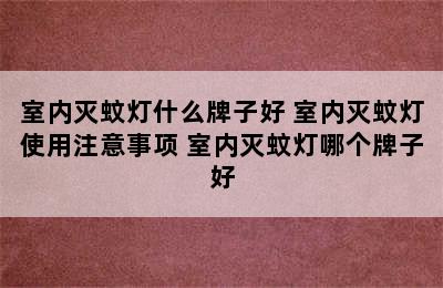 室内灭蚊灯什么牌子好 室内灭蚊灯使用注意事项 室内灭蚊灯哪个牌子好